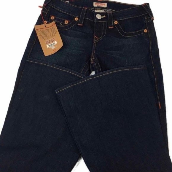 True Religion Dark Wash Carrie Flared Jeans NWT - Picture 1 of 11